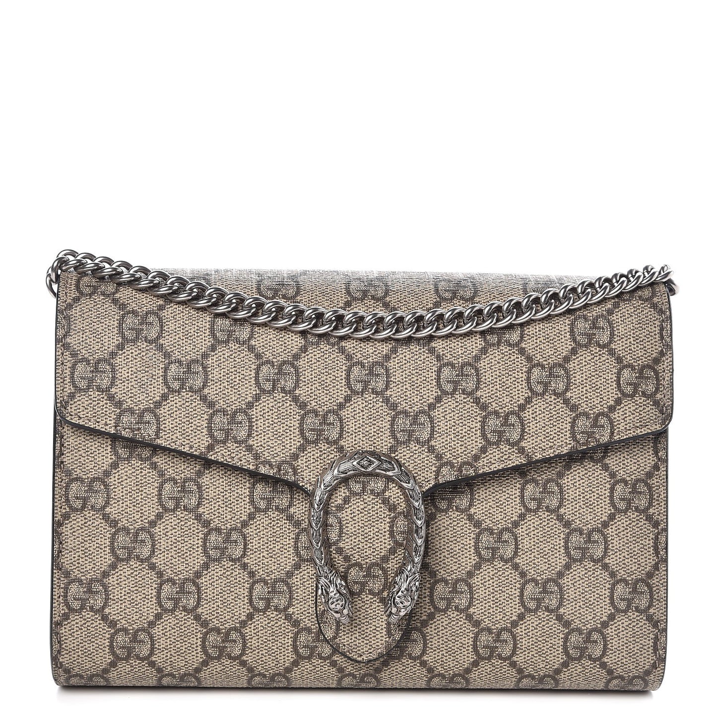 GG Supreme Monogram Mini Dionysus Chain Wallet Beige Black