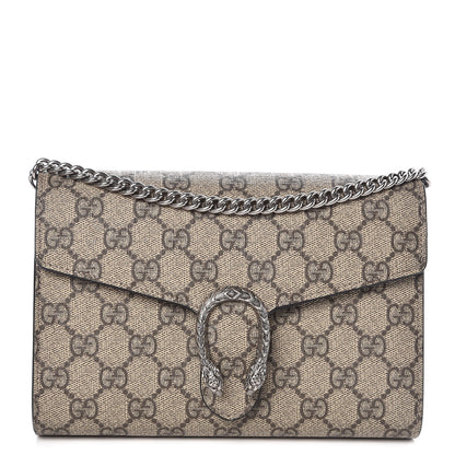 Gucci GG Supreme Monogram Mini Dionysus Chain Wallet Beige Black 1 of 10