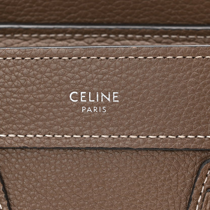 Celine Drummed Calfskin Nano Luggage Souris 10 of 21