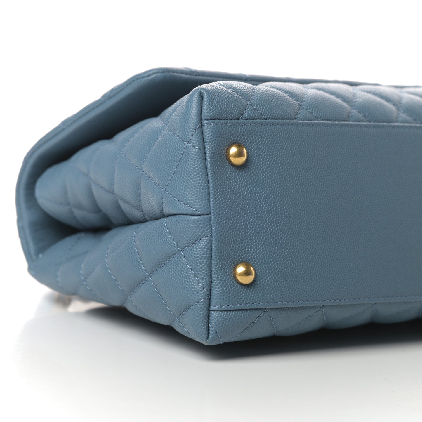 Caviar Quilted Small Coco Handle Flap Blue