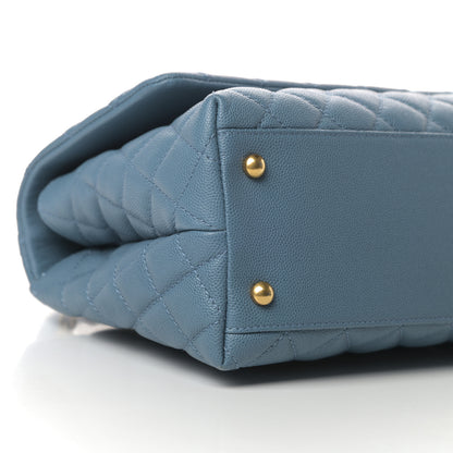 Chanel Caviar Quilted Small Coco Handle Flap Blue 9 of 11