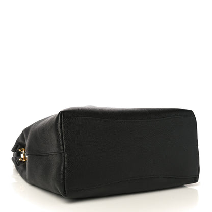 Prada Vitello Phenix Embossed Logo Hobo Black 4 of 9