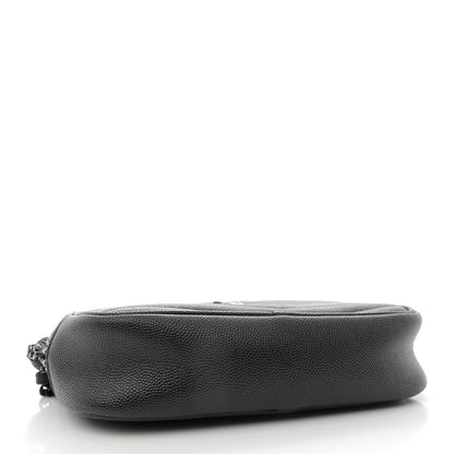 Saint Laurent Grain De Poudre Matelasse Monochrome Monogram Mini Lou Camera Bag Black 4 of 13