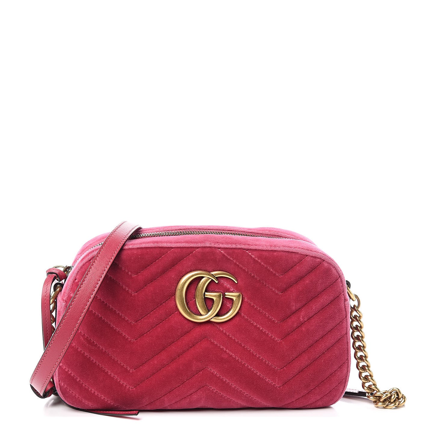 Velvet Matelasse Small GG Marmont Chain Shoulder Bag Light Raspberry Rose