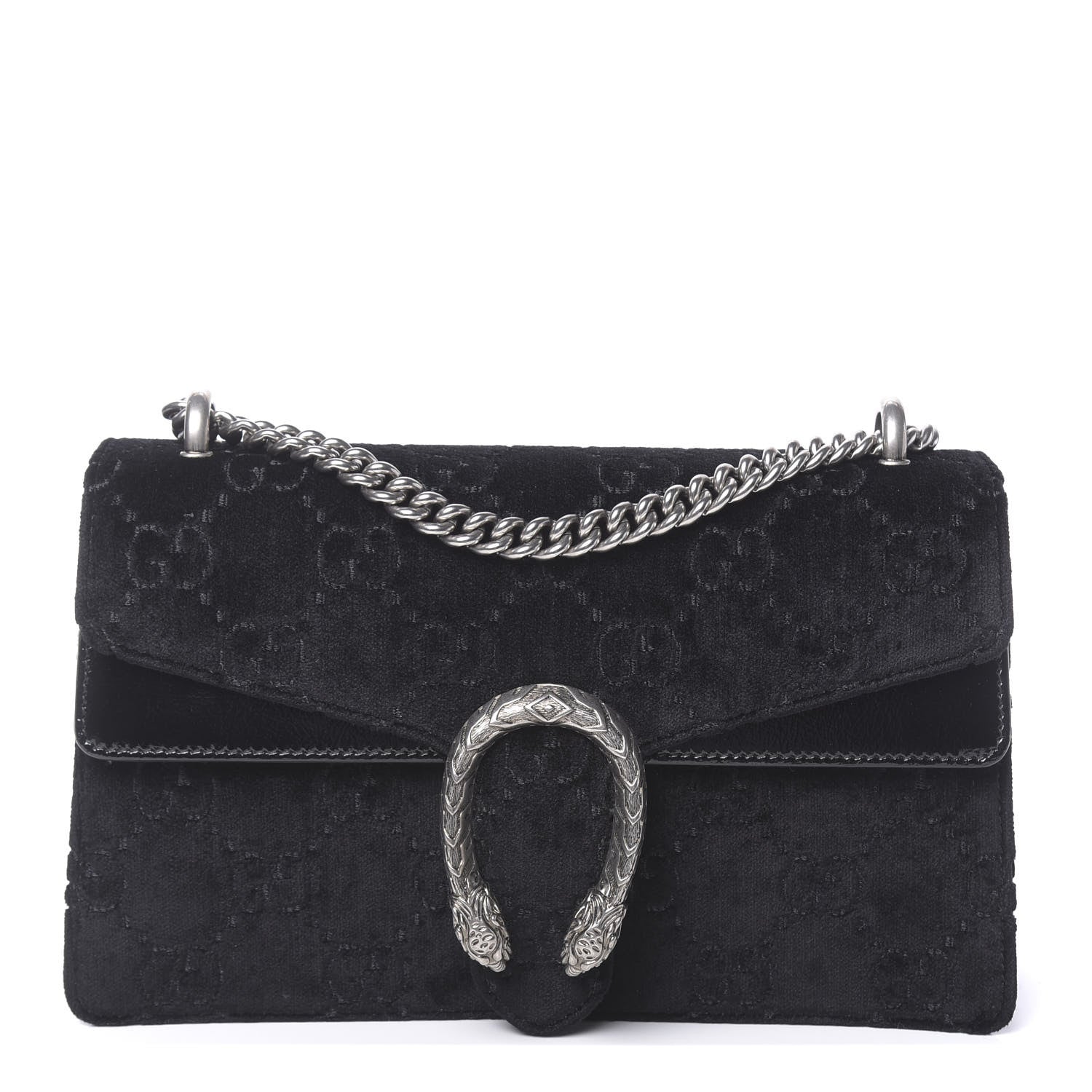 Gucci Velvet GG Monogram Small Dionysus Shoulder Bag Black 1 of 10