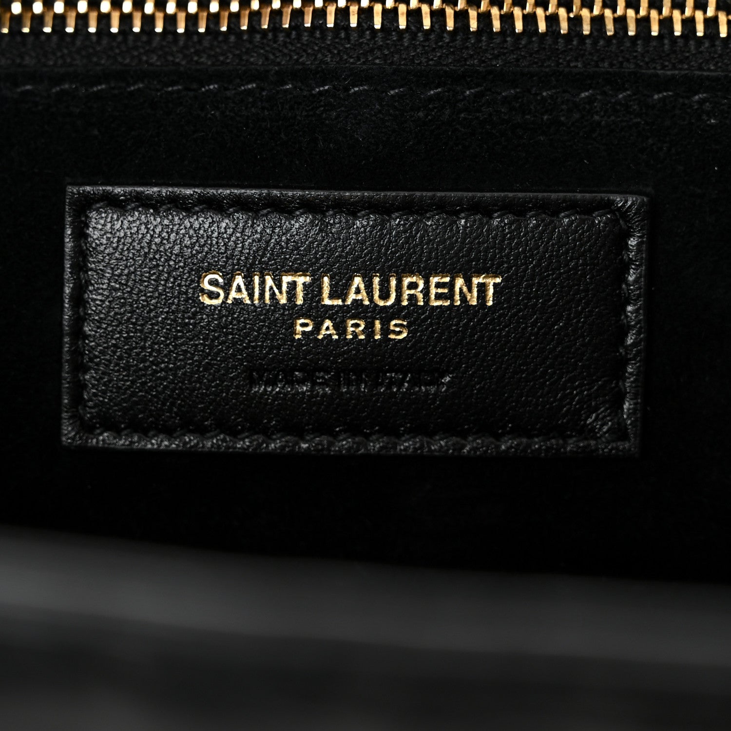 Saint Laurent Shiny Calfskin Crocodile Embossed Claude Tote Black 7 of 12