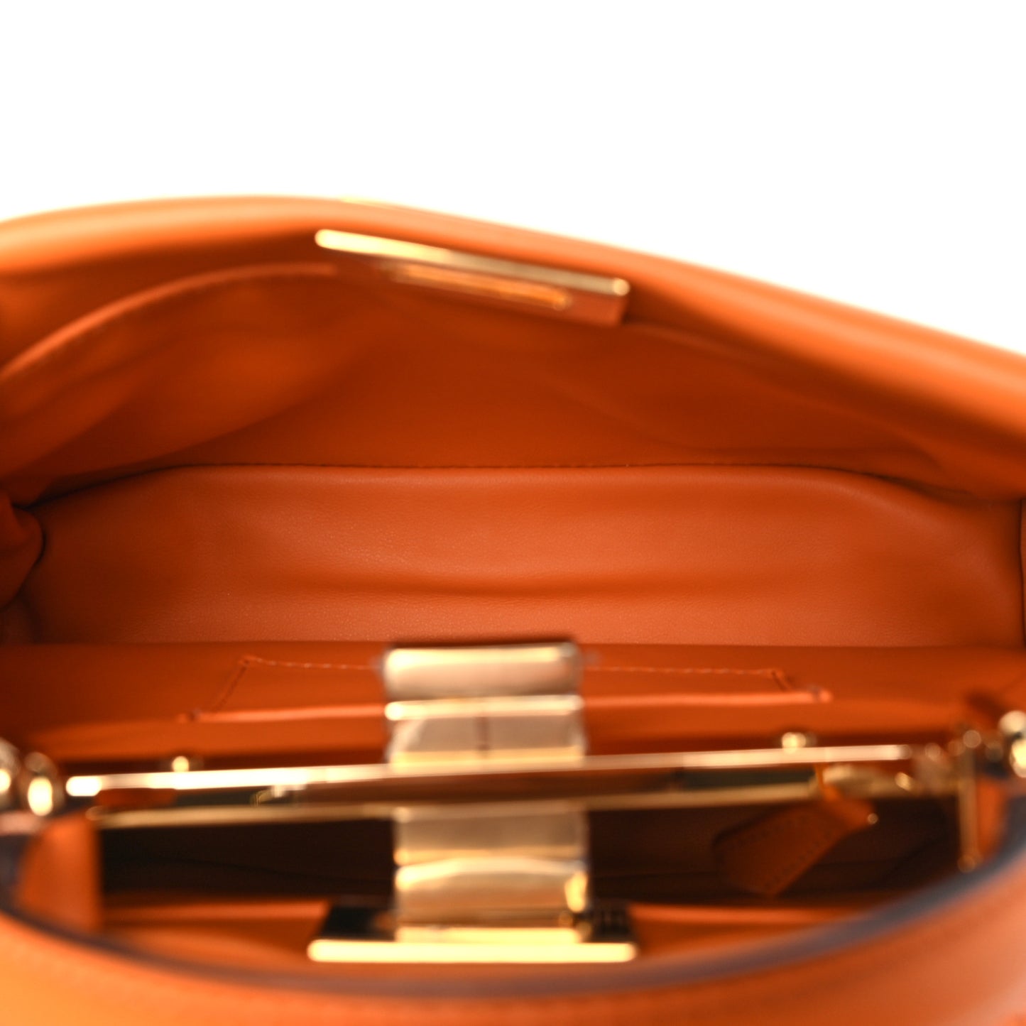 Vitello Grace Matte Two Pocket Mini Peekaboo Iconic Satchel Aranciata
