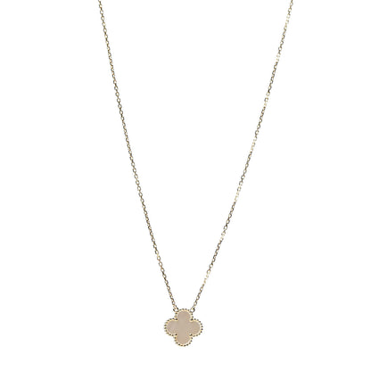 Van Cleef & Arpels 18K Yellow Gold Mother of Pearl Vintage Alhambra Pendant Necklace 1 of 7