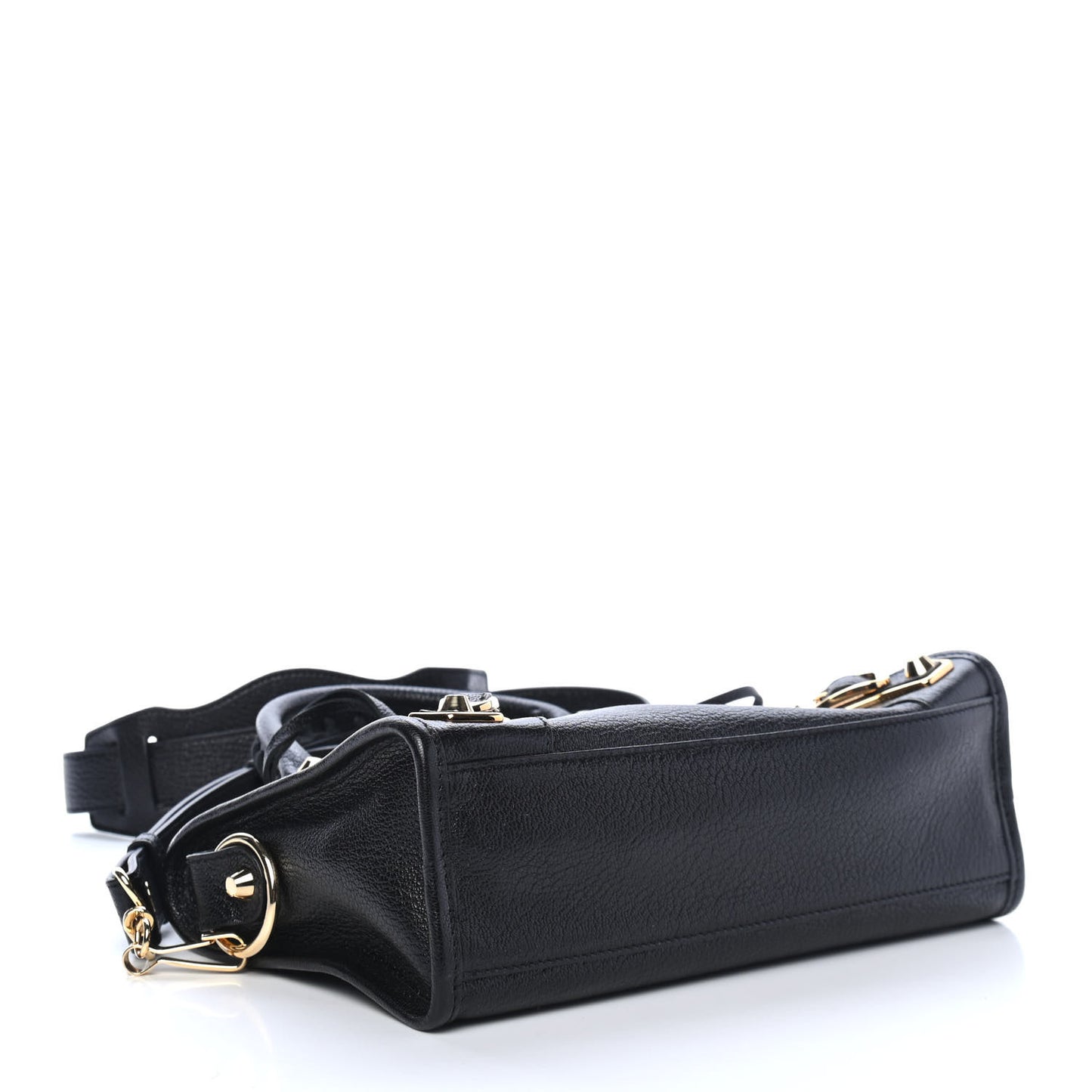 Chevre Gold Metallic Edge Hardware Mini City Black
