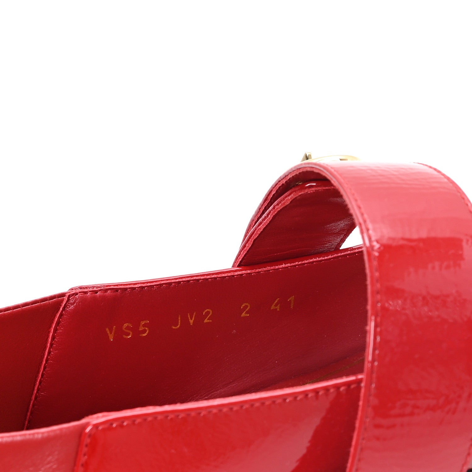 Valentino Garavani Crinkled Patent Calfskin VLogo Locker Mary Jane Ballerina Flats  41 Rosso 8 of 10