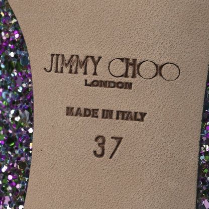 Jimmy Choo Coarse Glitter Fabric Romy 60 Pumps 37 Confetti 7 of 10