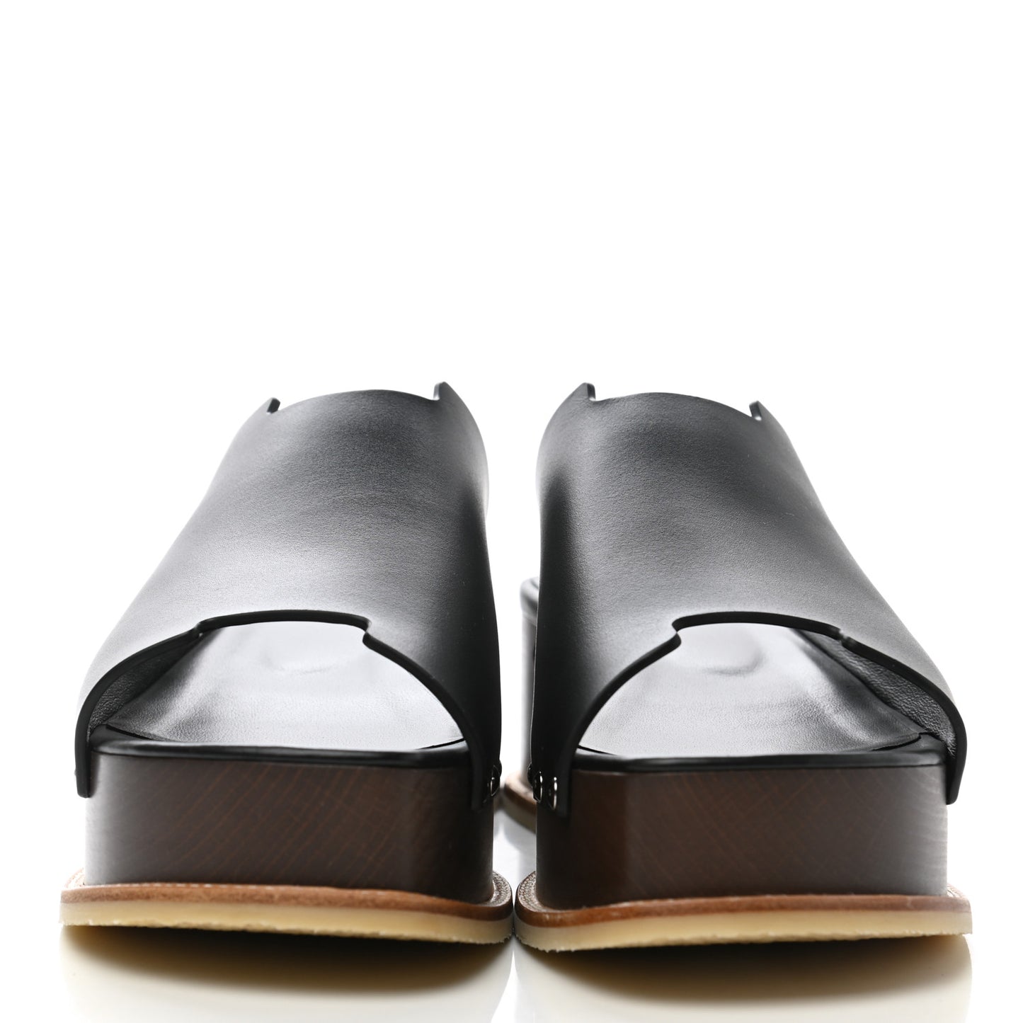 Calfskin Ellipse Sandals 38 Black