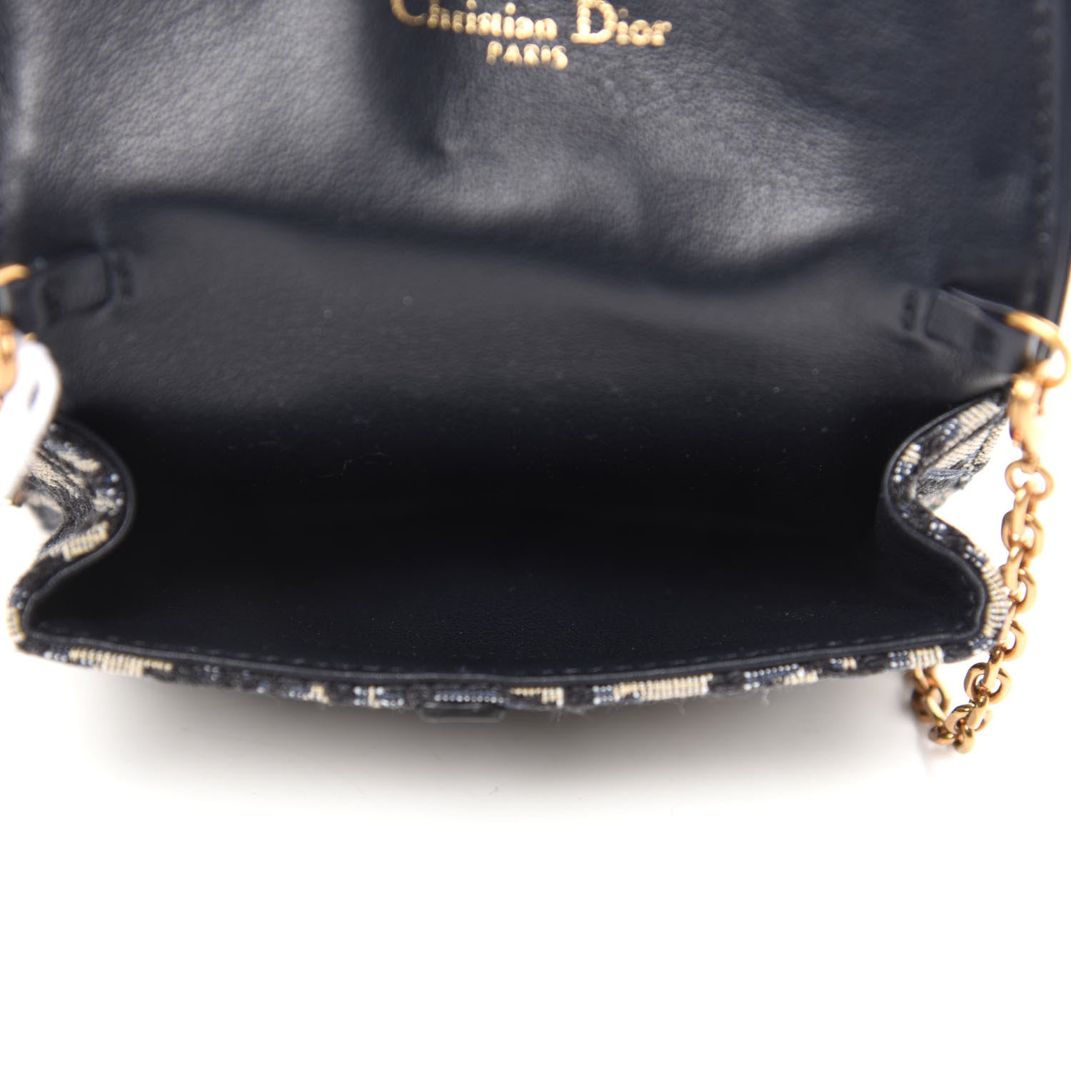 Christian Dior Oblique Nano Saddle Chain Pouch Blue 5 of 11
