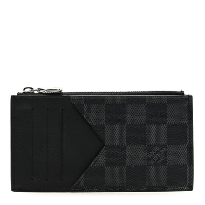 Louis Vuitton Damier Graphite Taiga Coin Card Holder 1 of 6