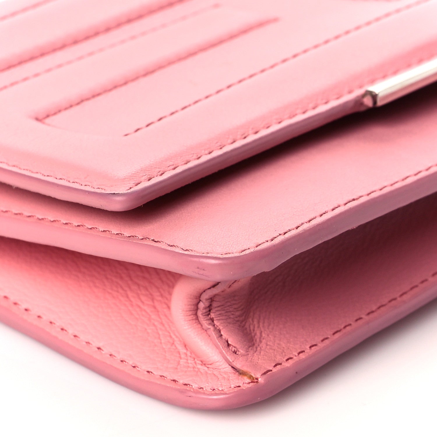 Fendi Vitello Flamingo Tube Wallet on Chain Pink 9 of 11
