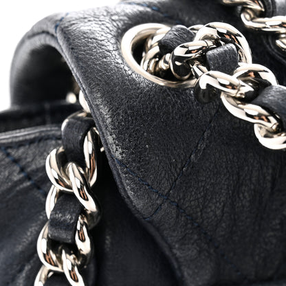 Chanel Washed Lambskin Quilted Maxi Chain Around Flap Navy 11 of 14
