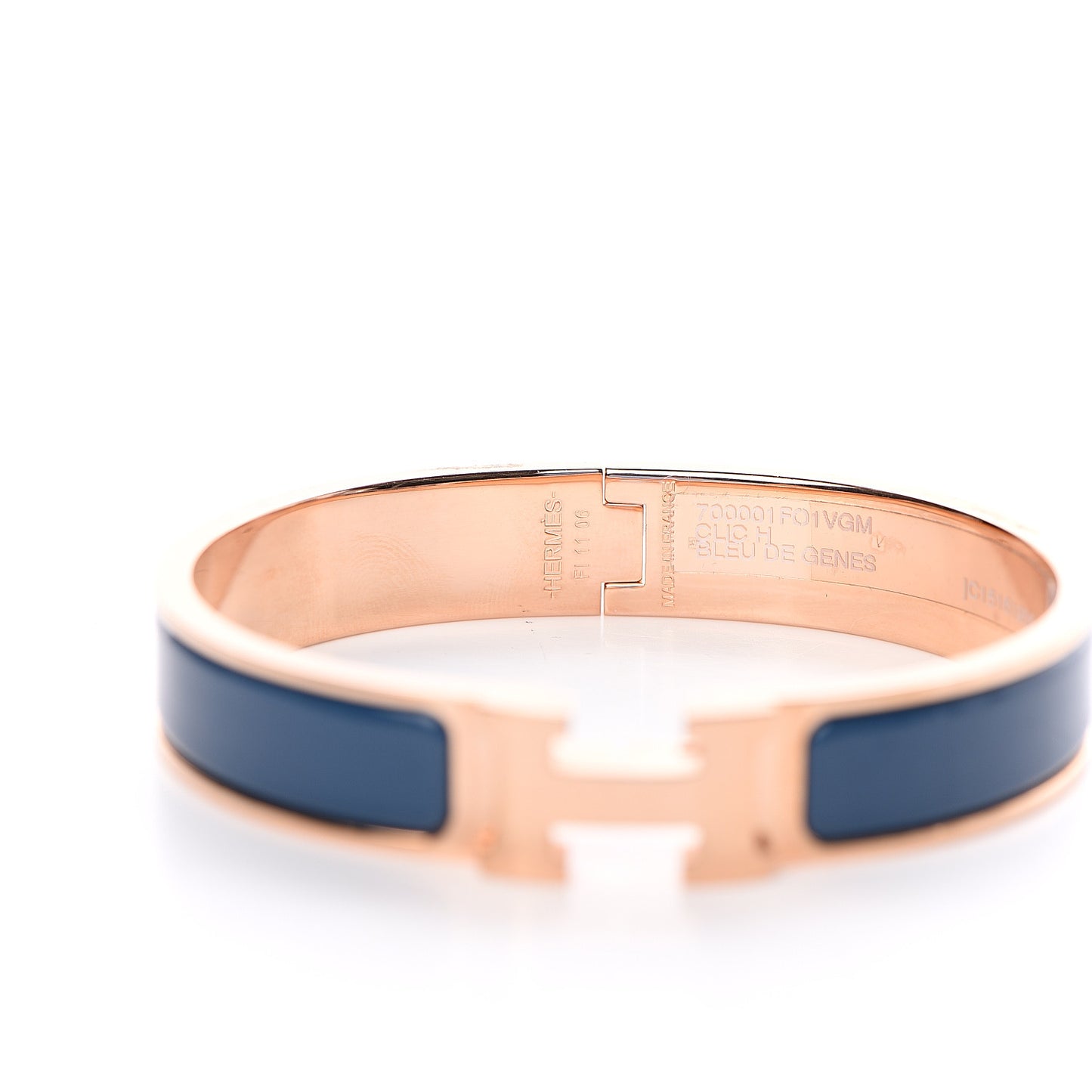 Enamel Narrow Clic Clac H Bracelet GM Bleu De Genes
