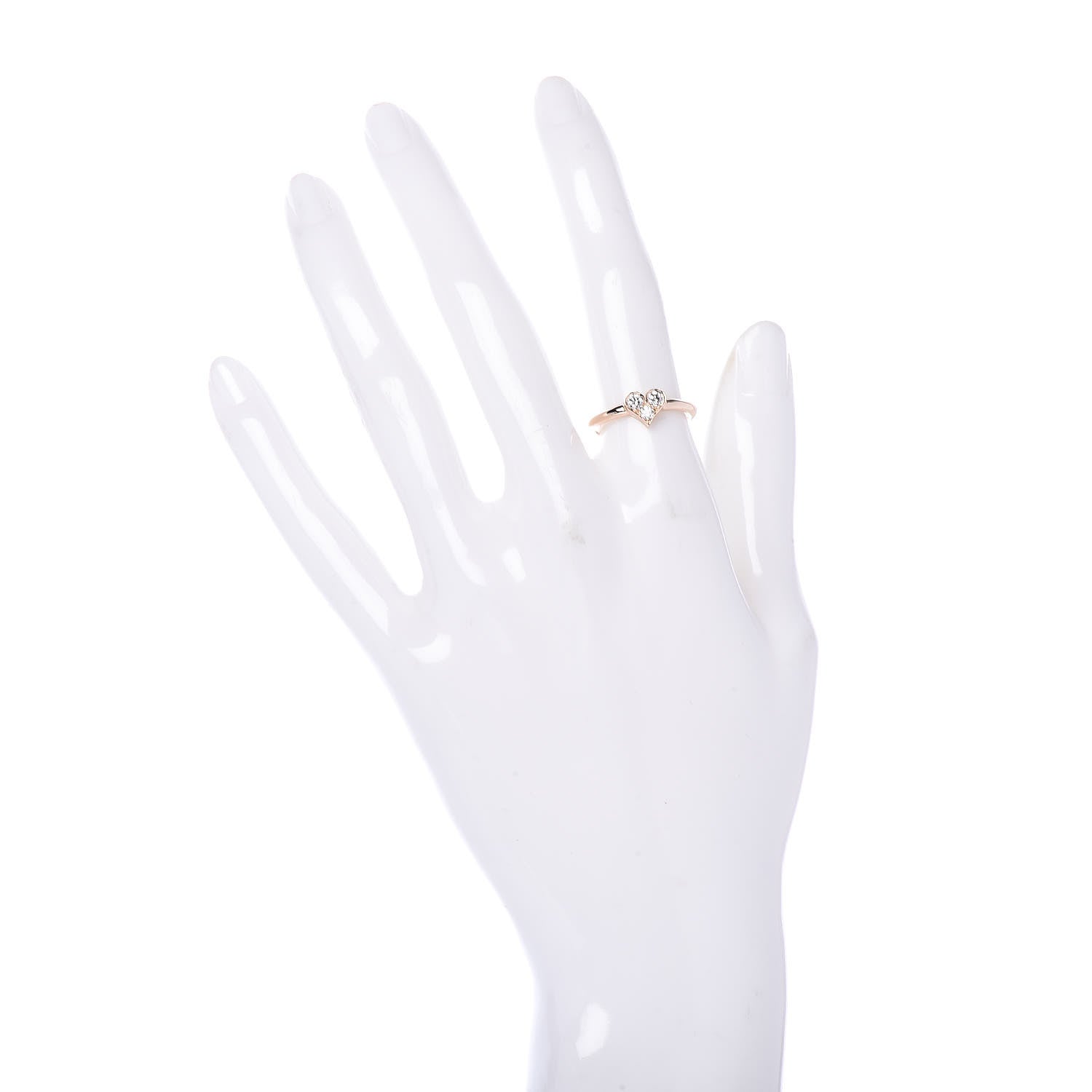 Tiffany 18K Rose Gold Diamond Hearts Ring 51 5.75 2 of 4