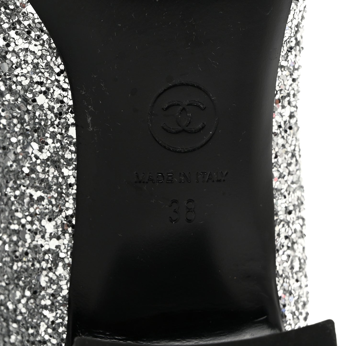 Glitter Patent Calfskin Cap Toe Fantasy High Boots 38 Silver Black