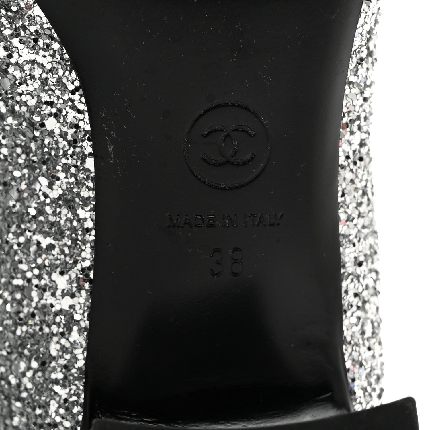 Chanel Glitter Patent Calfskin Cap Toe Fantasy High Boots 38 Silver Black 8 of 9