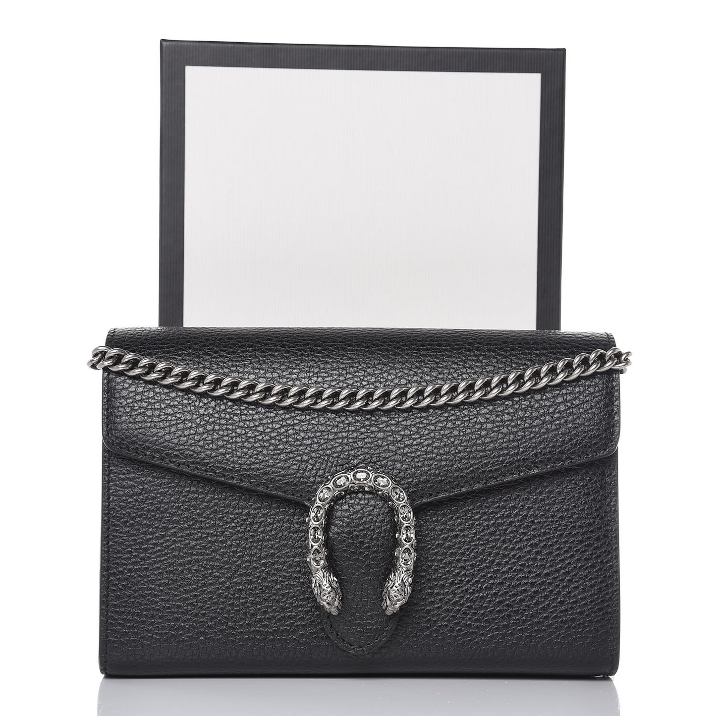 Calfskin Mini Dionysus Chain Wallet Black