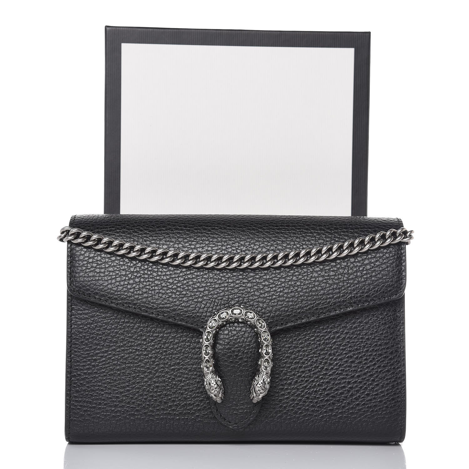 Gucci Calfskin Mini Dionysus Chain Wallet Black 9 of 9