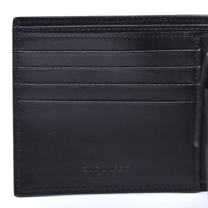 Saint Laurent Calfskin Star Print Bi-Fold Wallet Black 6 of 7