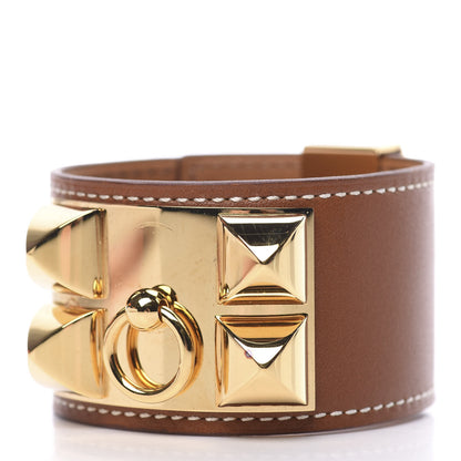 Hermes Barenia Collier de Chien CDC Bracelet S Fauve 1 of 6