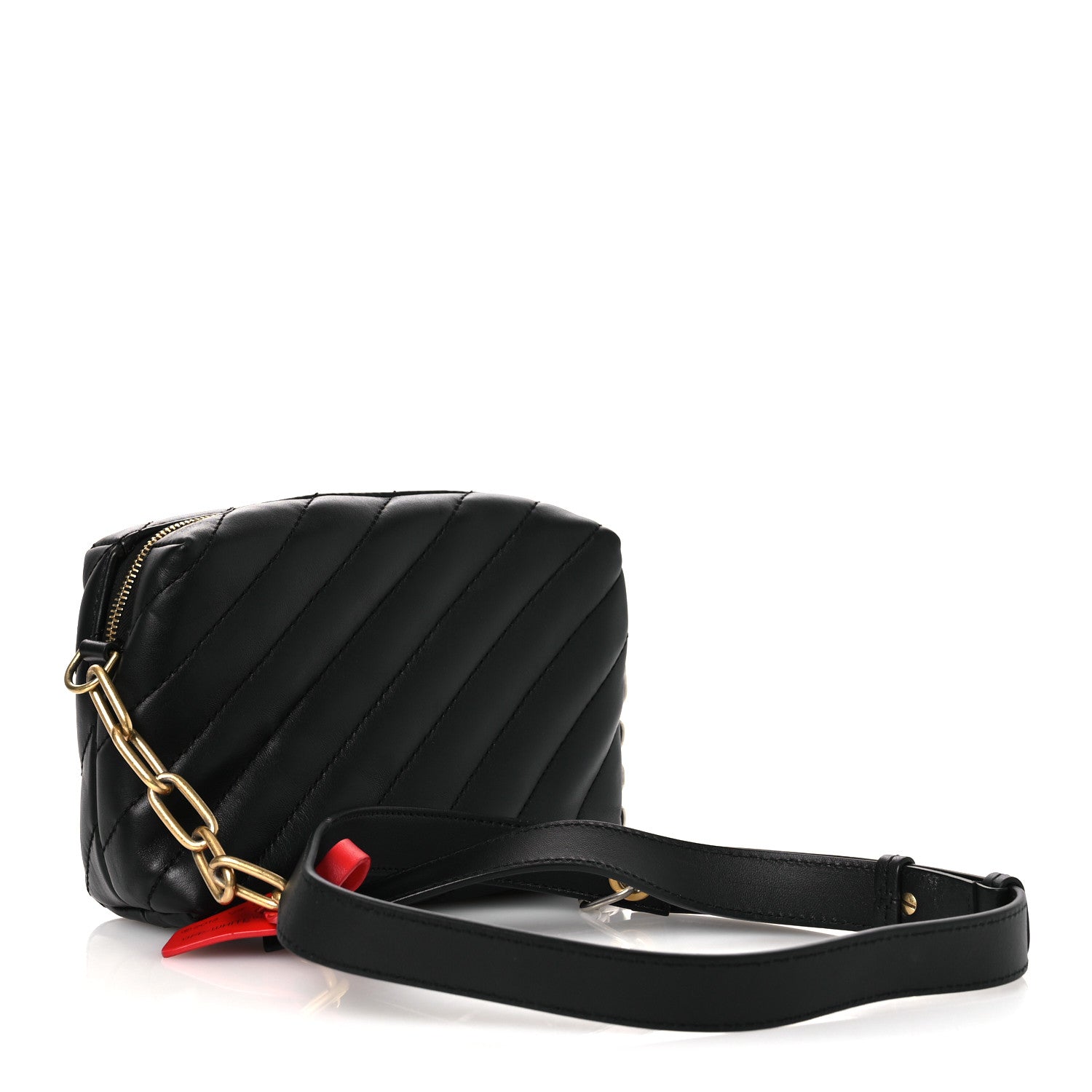 Off-White Calfskin Diagonal Quilted Jackhammer Camera Bag Black 3 of 11