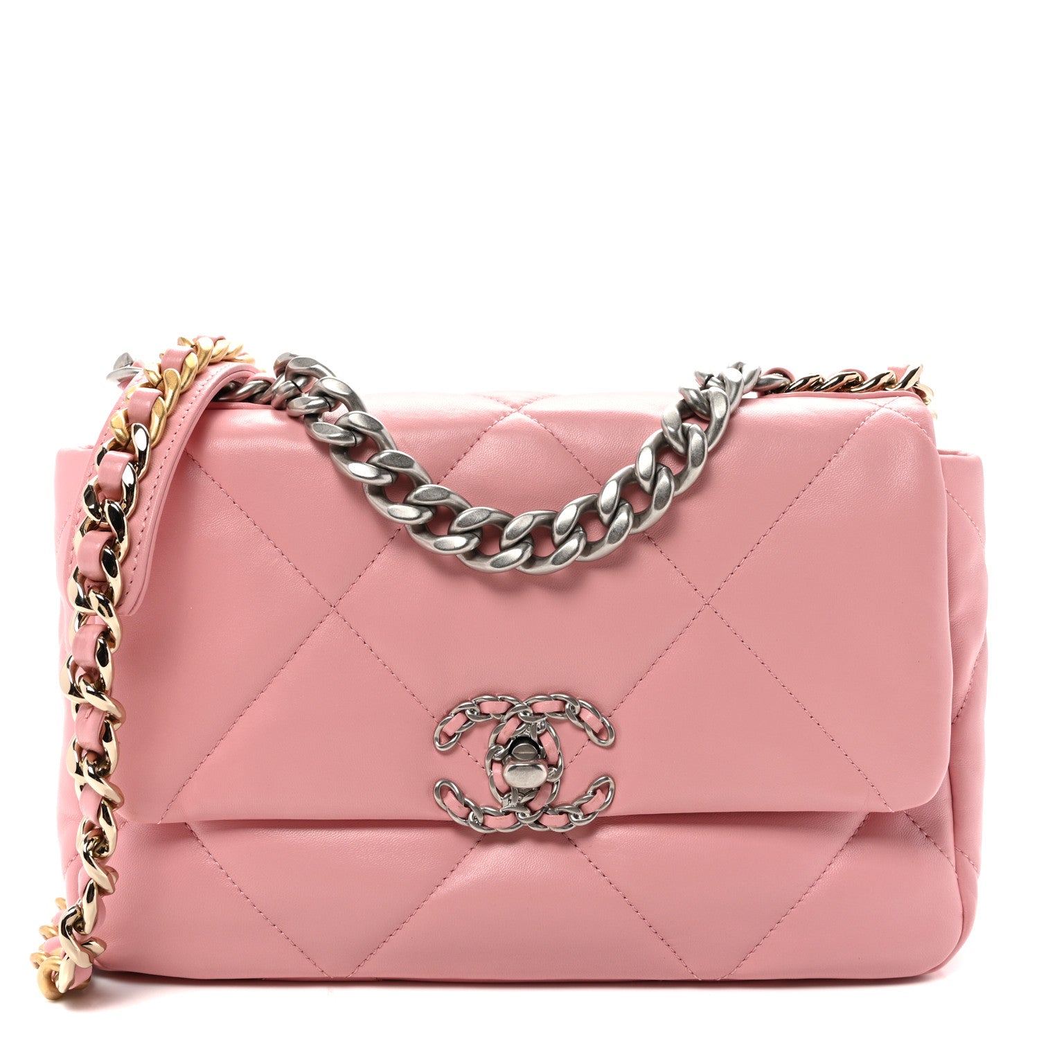 Chanel Lambskin Quilted Medium Chanel 19 Flap Light Pink 1 of 10