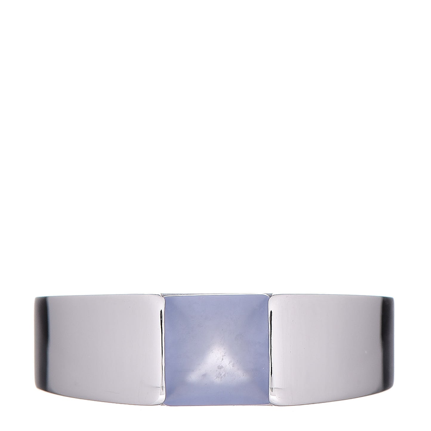 18K White Gold Chalcedony Tank Ring 49 5