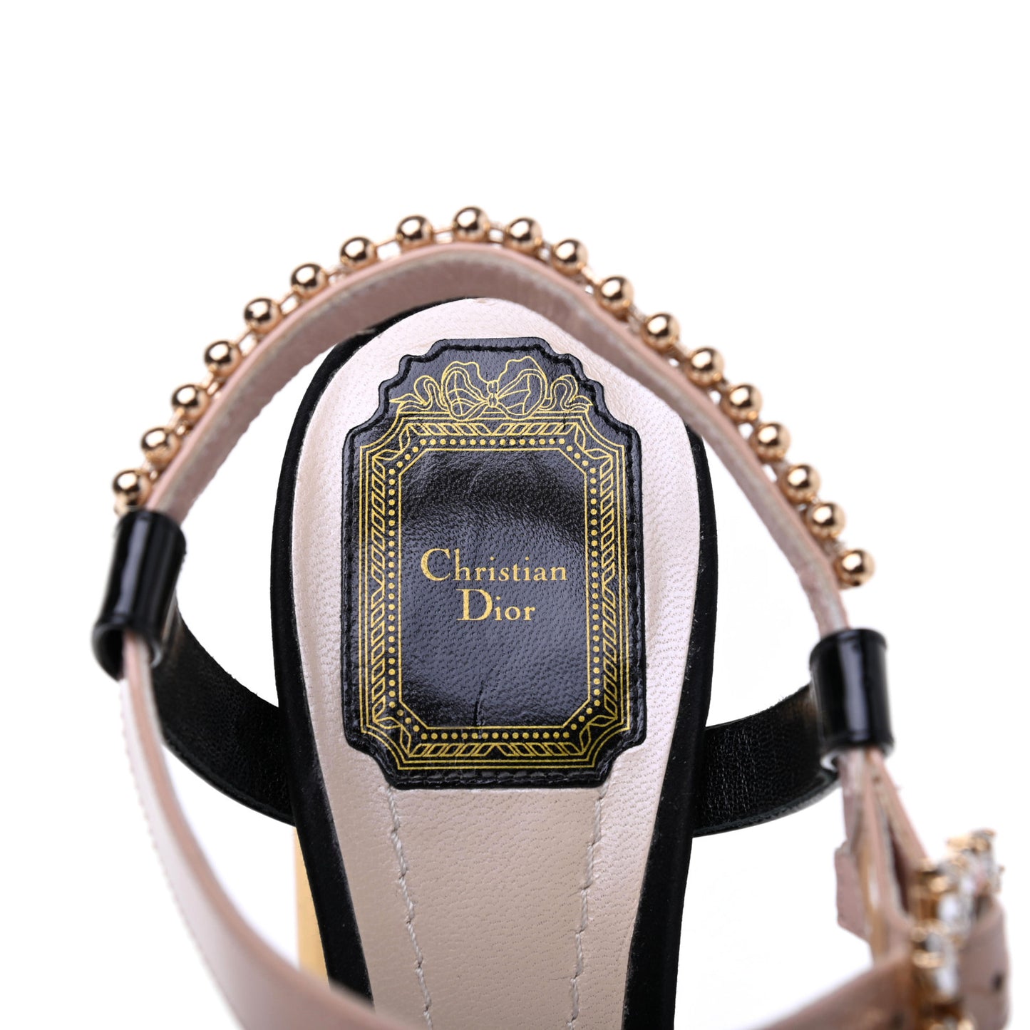 Satin Crystal Embellished Ankle Strap Sandals 39.5 Black