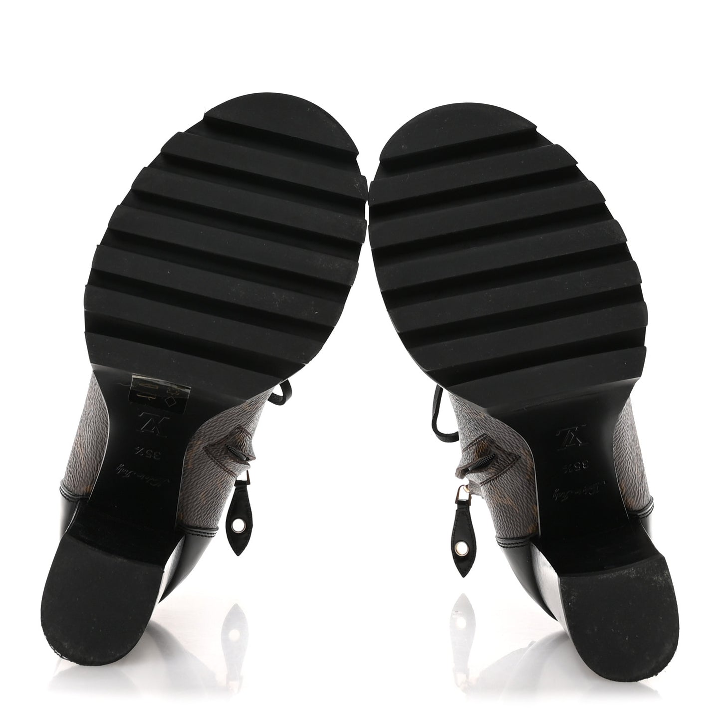 Patent Calfskin Monogram Star Trail Ankle Boots 35.5 Black