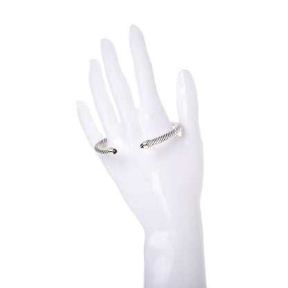 David Yurman Sterling Silver 14K Yellow Gold Amethyst 5mm Cable Classics Petite Color Bracelet 2 of 5