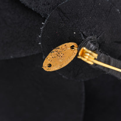 Chanel Patent Camellia Brooch Black 4 of 5