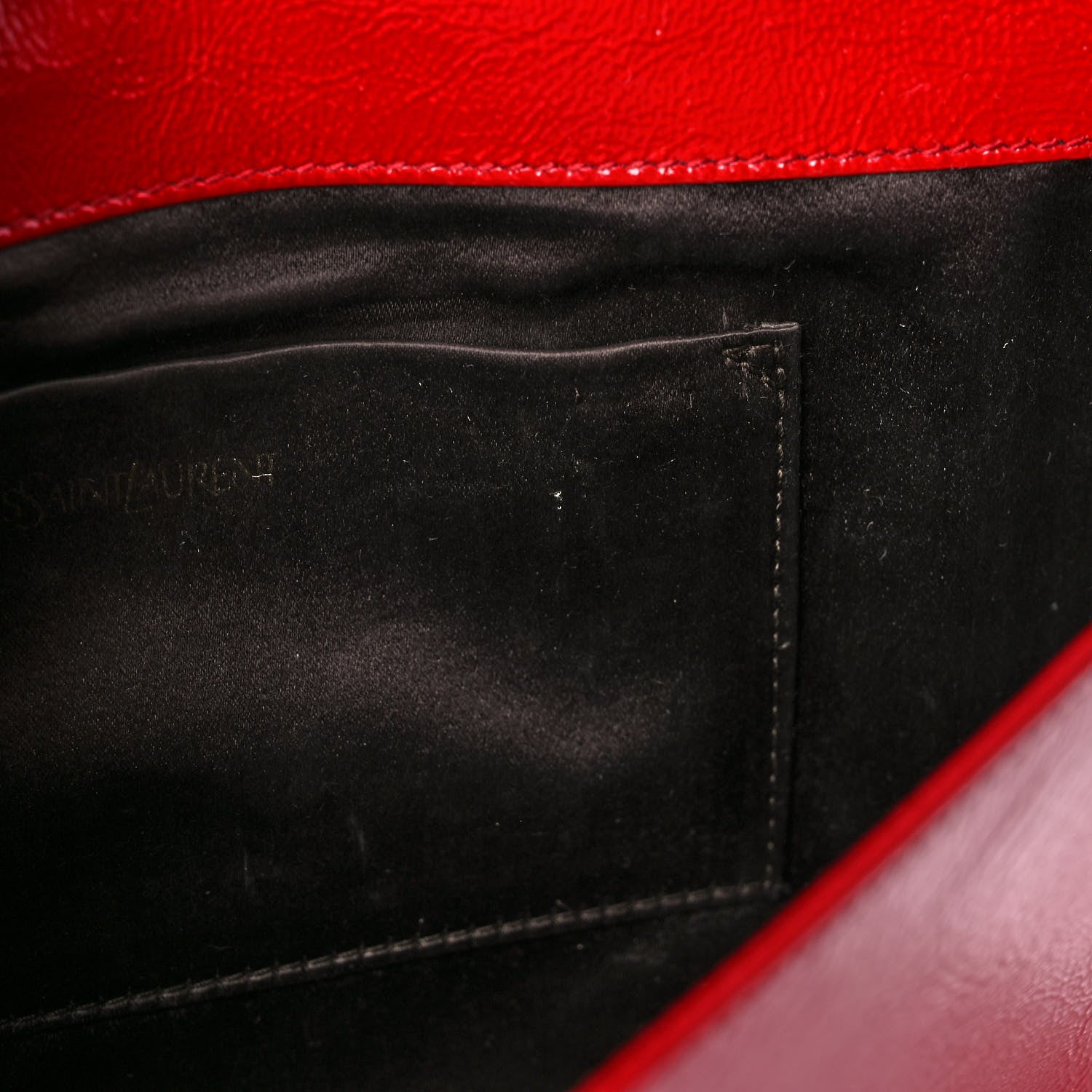 Saint Laurent Textured Patent Monogram Large Belle De Jour Clutch Red 11 of 11