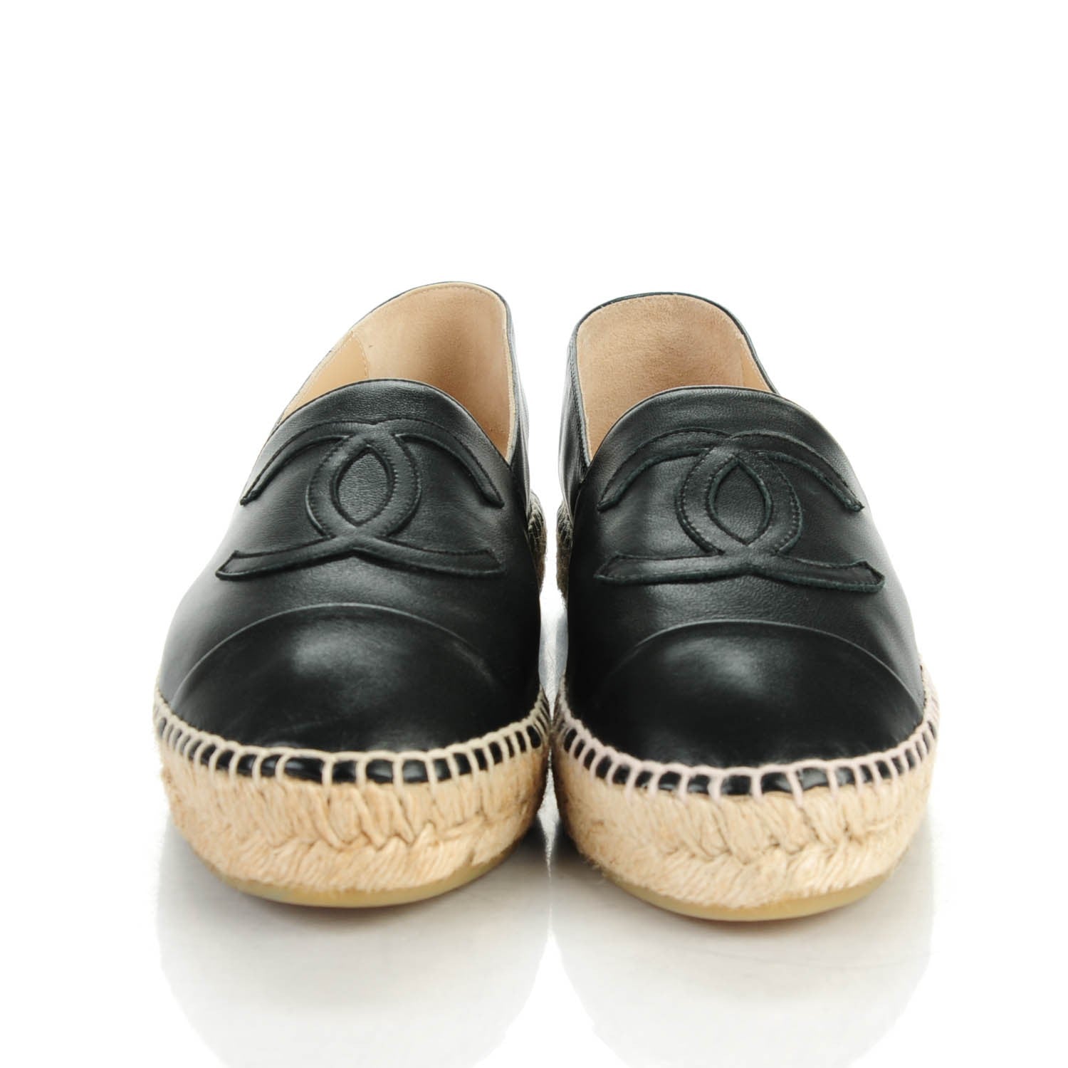 Chanel Lambskin CC Espadrilles 38 Black 2 of 8