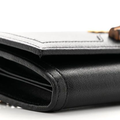 Gucci Wonka Grain Calfskin Diana Chain Wallet Black 9 of 11
