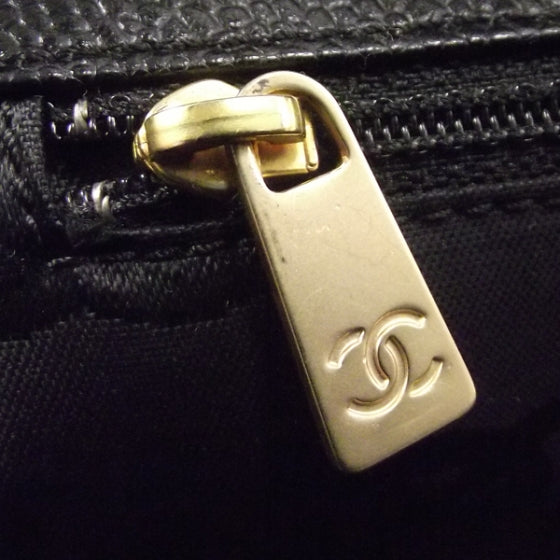 Chanel Caviar CC Stitched Small Tote Black 11 of 12