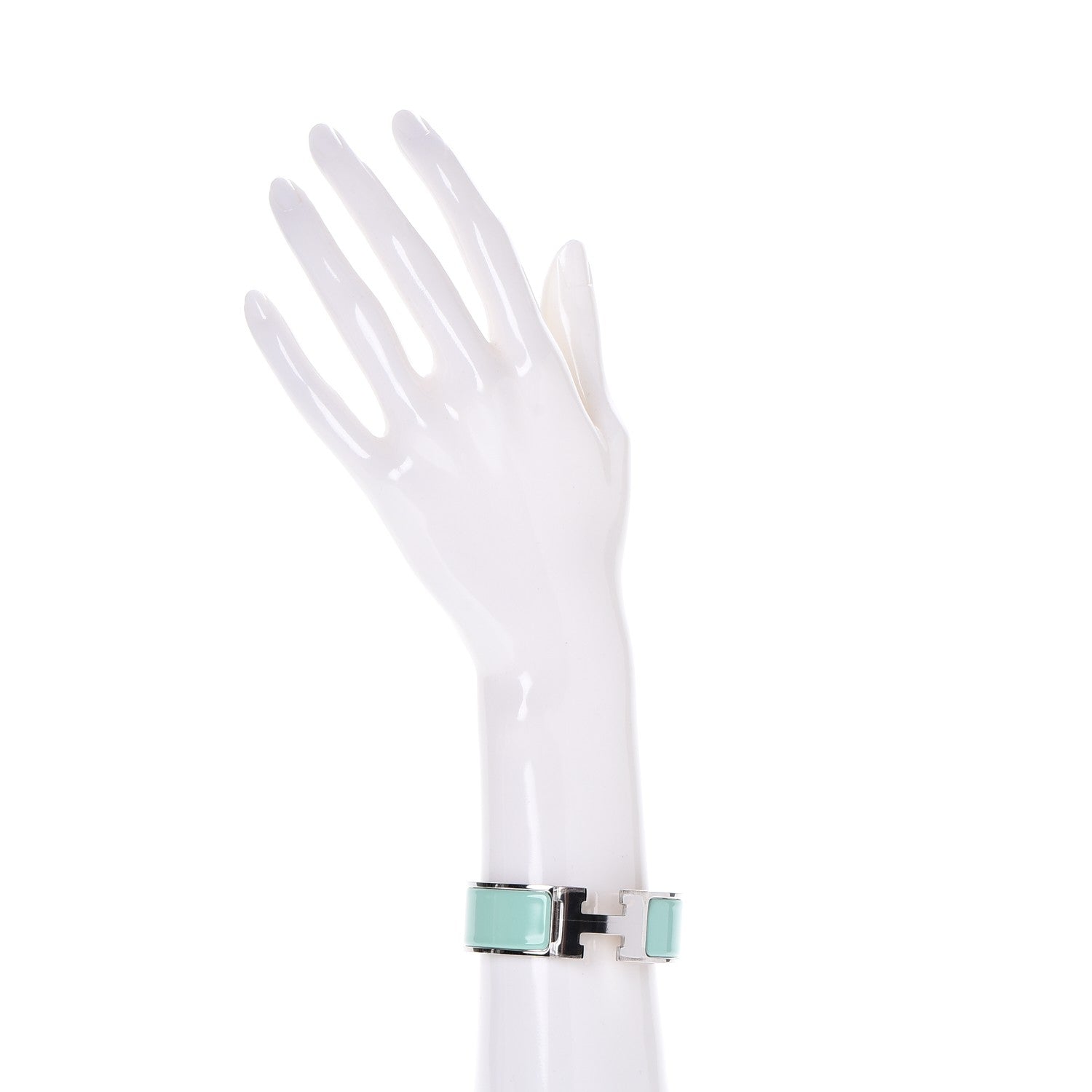 Hermes Enamel Wide Clic Clac H Bracelet PM Lagon 2 of 6
