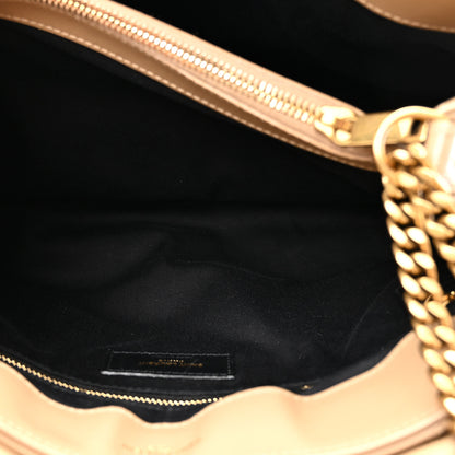 Saint Laurent Calfskin Y Quilted Monogram Medium Loulou Chain Satchel Dark Beige 6 of 12