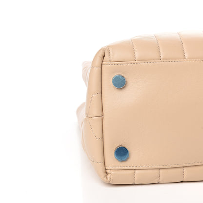 Saint Laurent Calfskin Y Quilted Monogram Large Loulou Shopper Nude Powder 7 of 9