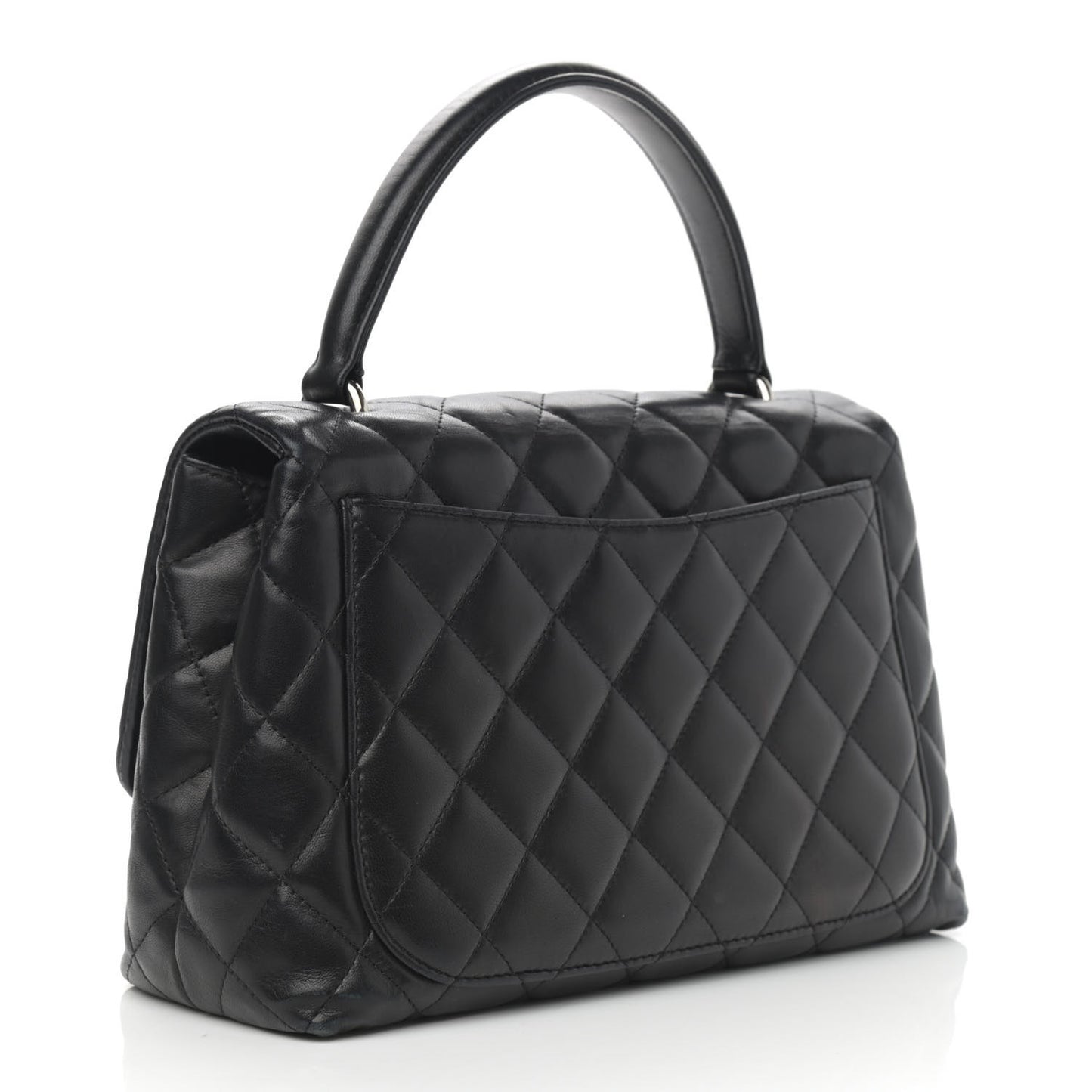 Lambskin Quilted Medium Kelly Flap Black