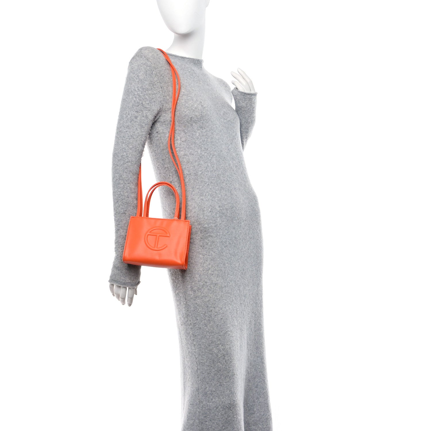 Telfar Vegan Leather Small Shopping Bag Orange 2 of 9