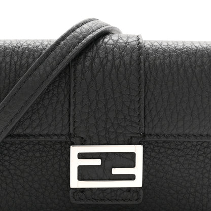 Fendi Cuoio Romano Micro Flat Baguette Black 6 of 9