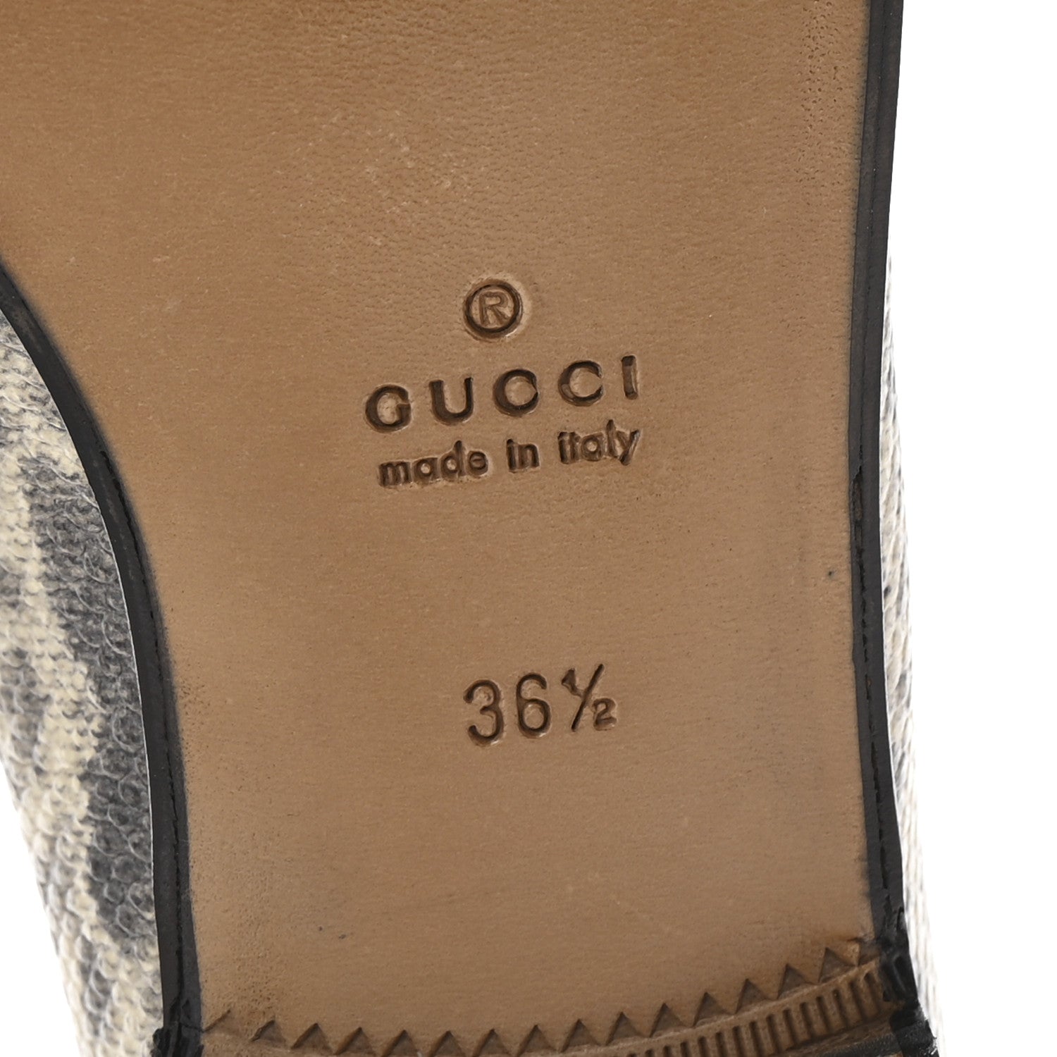 Gucci Lambskin Animalier Karung Printed Horsebit Loafers 36.5 Roccia 7 of 9
