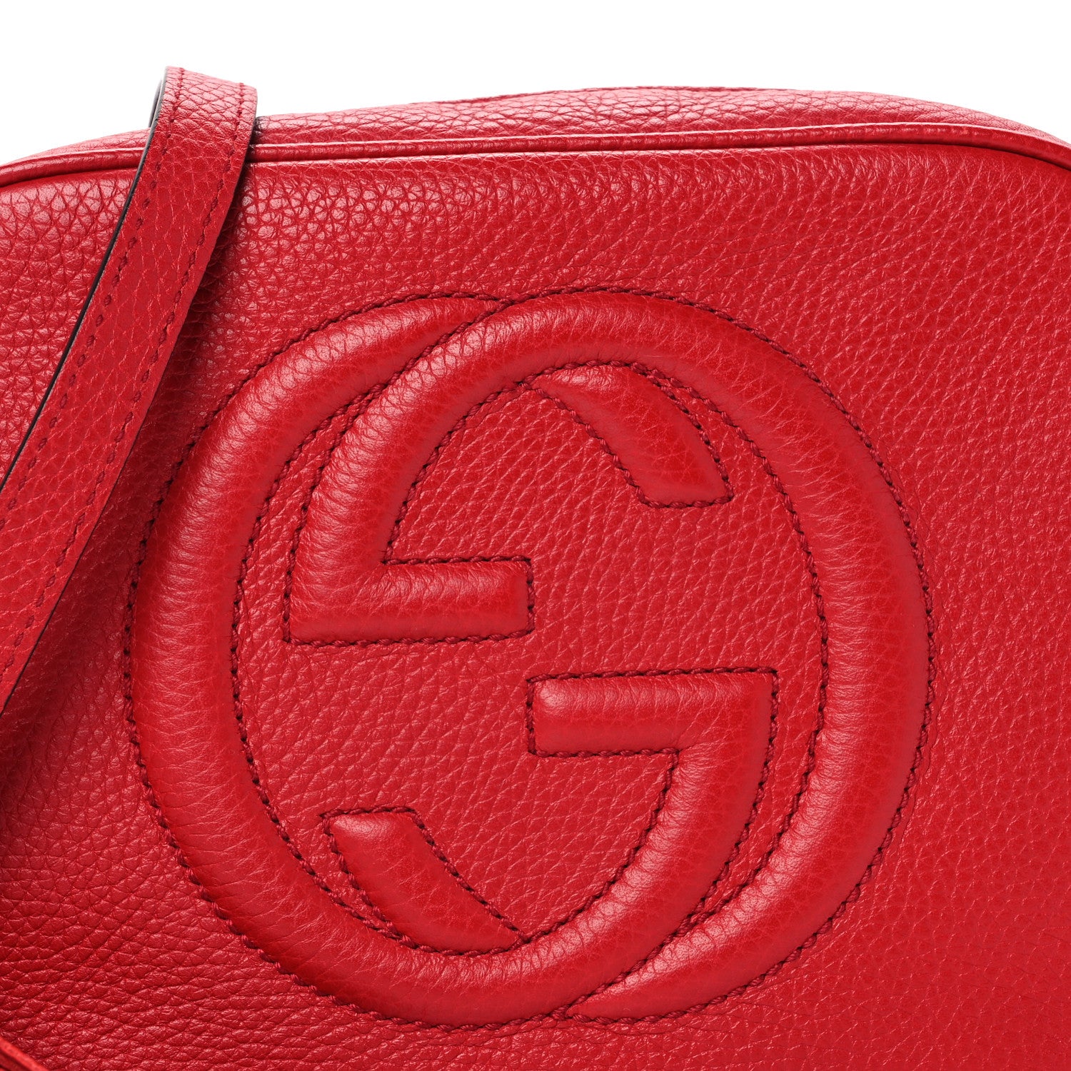 Gucci Pebbled Calfskin Small Soho Disco Bag Tabasco Red 9 of 11