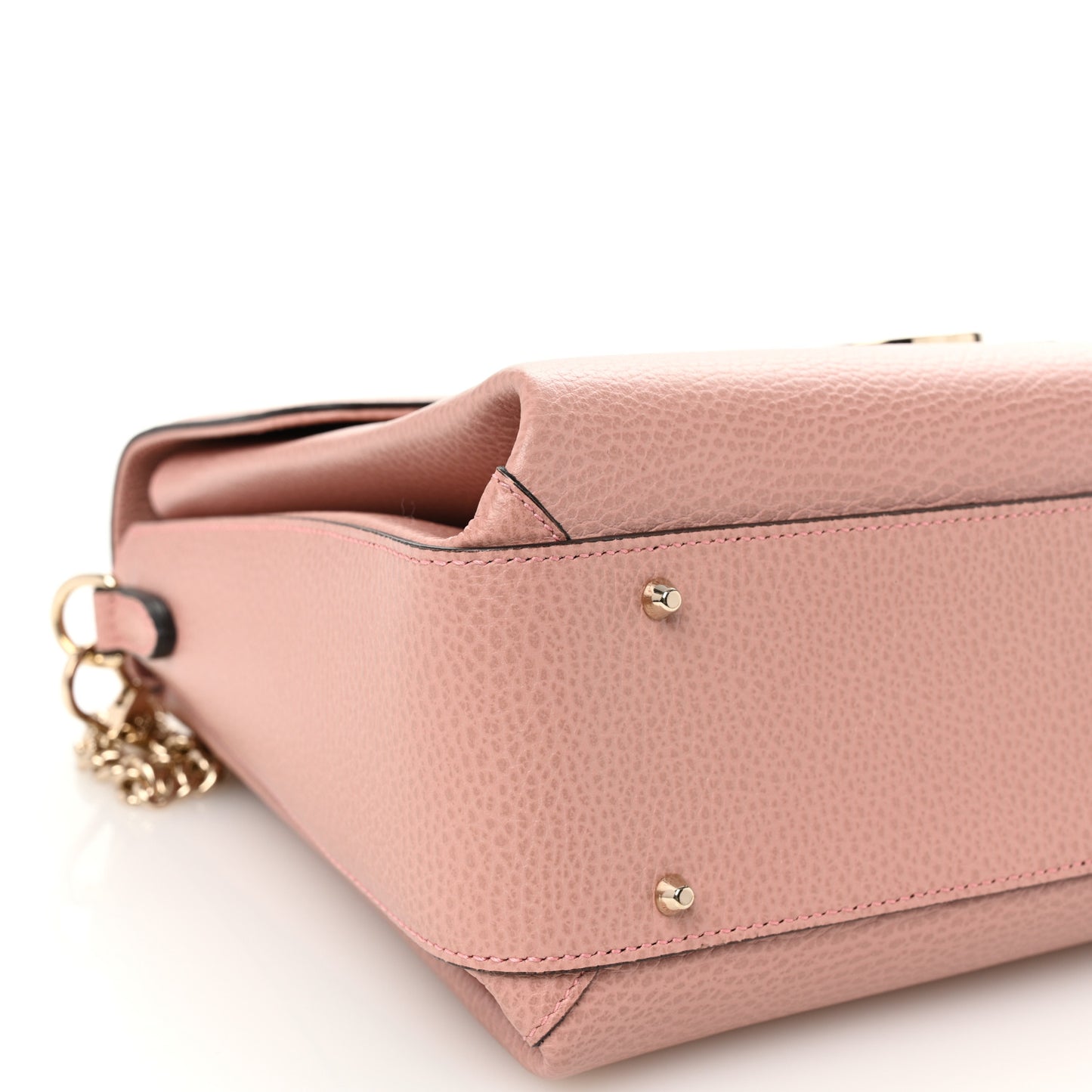 Dollar Calfskin Medium Interlocking G Top Handle Shoulder Bag Soft Pink