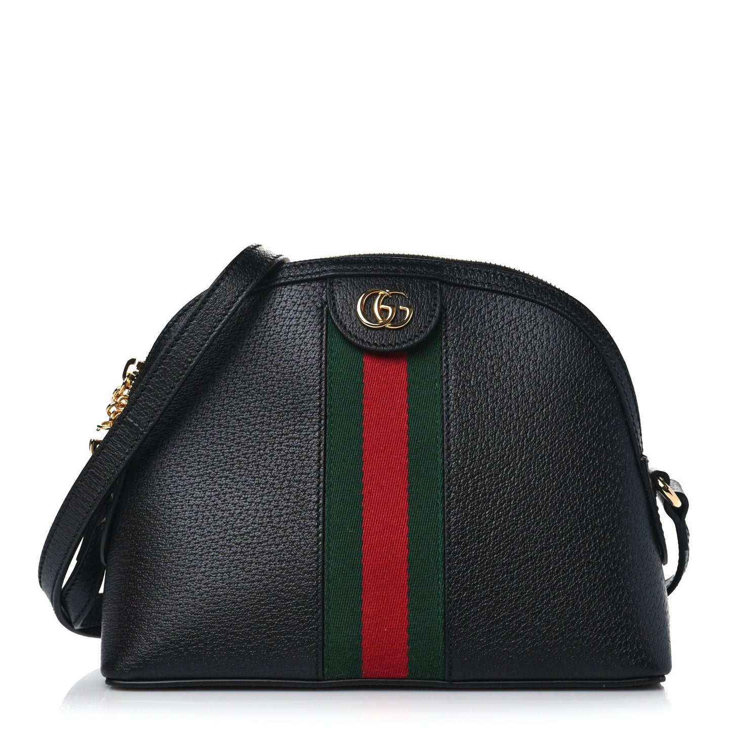 Calfskin GG Web Small Ophidia Dome Shoulder Bag Black