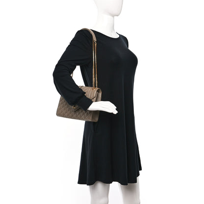 Saint Laurent Grain De Poudre Textured Mixed Matelasse Medium Triquilt Monogram Satchel Dark Beige 2 of 12